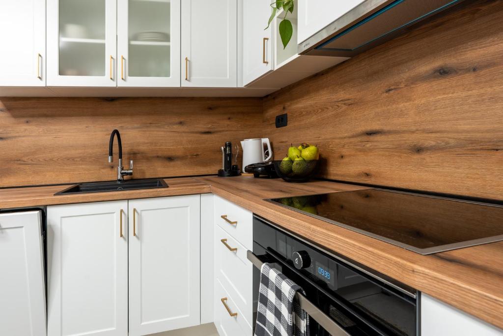 Kuchyň nebo kuchyňský kout v ubytování Studio Apartman Tonka