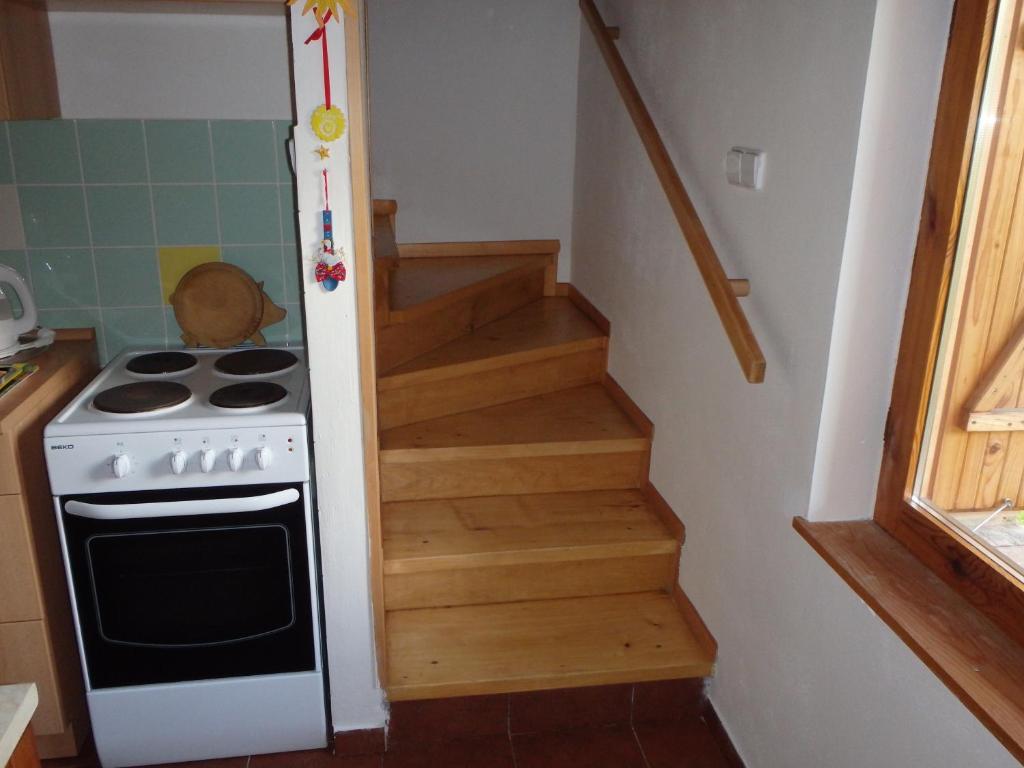 Kuchyň nebo kuchyňský kout v ubytování Penzion Vlasta