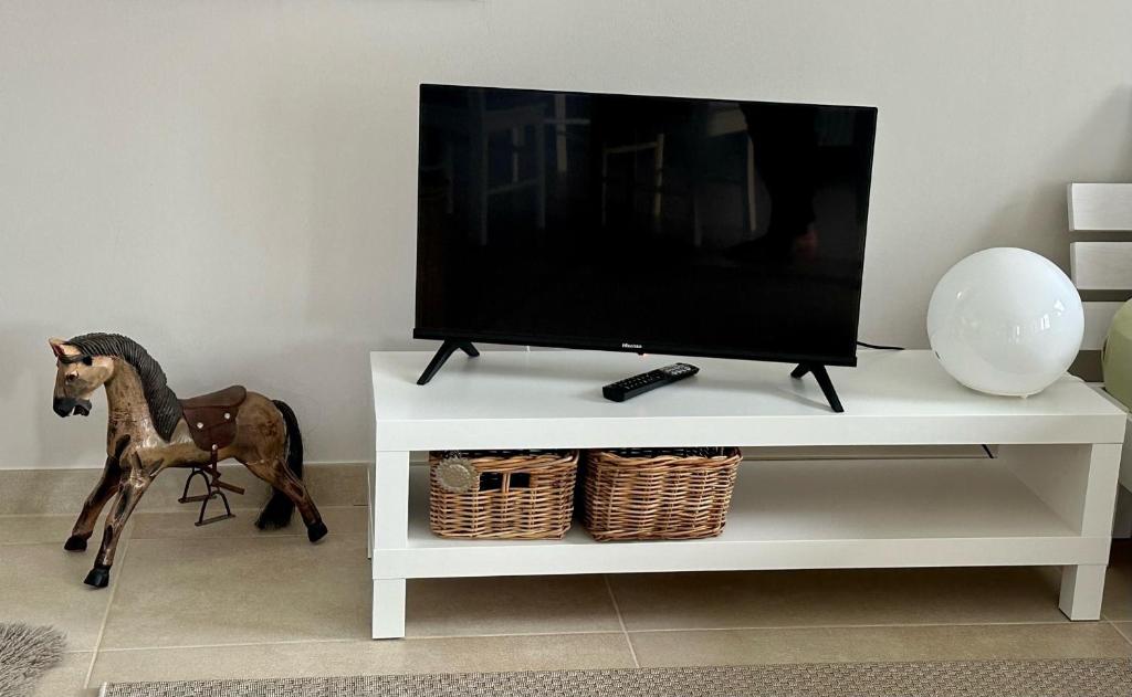 TV a/nebo společenská místnost v ubytování Ferienwohnung IDA