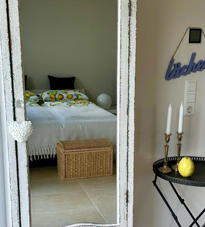 Postel nebo postele na pokoji v ubytování Ferienwohnung IDA