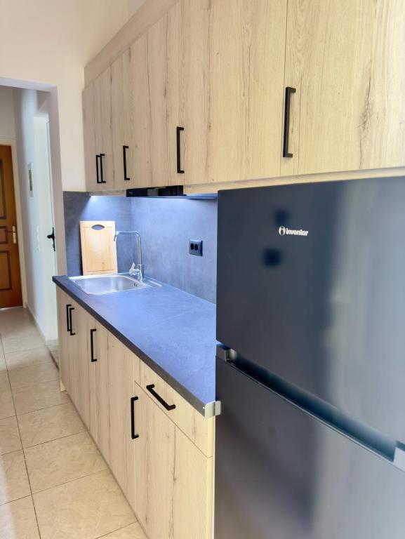 Kuchyň nebo kuchyňský kout v ubytování Alkyonis hotel