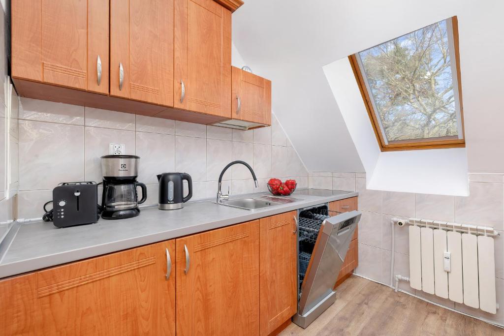 Kuchyňa alebo kuchynka v ubytovaní Deluxe Apartments Turystyczna by Noclegi Renters
