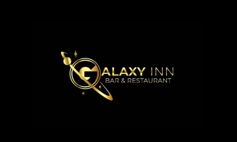 a logo for a bar and restaurant with a saxophone at Galaxy Executive INN,Bar & Restaurant Wakiso in Wakiso