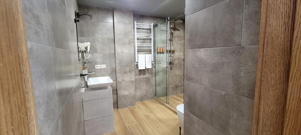 Koupelna v ubytování Hotel Ushba in Mestia