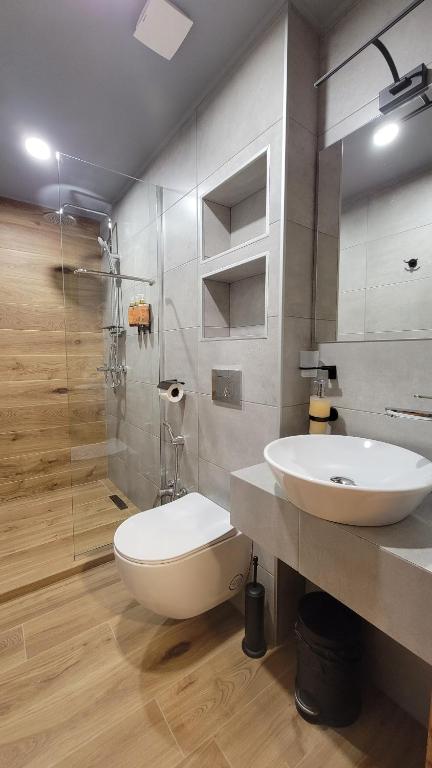 Koupelna v ubytování Hotel Ushba in Mestia