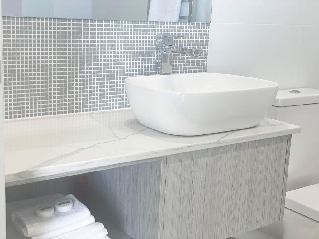 Koupelna v ubytování Elimatta Hotel