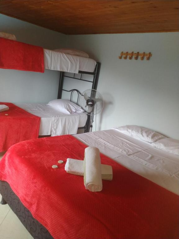 Postel nebo postele na pokoji v ubytování Hotel El Balcon de madera