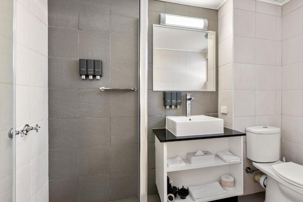 Koupelna v ubytování Zebra Motel