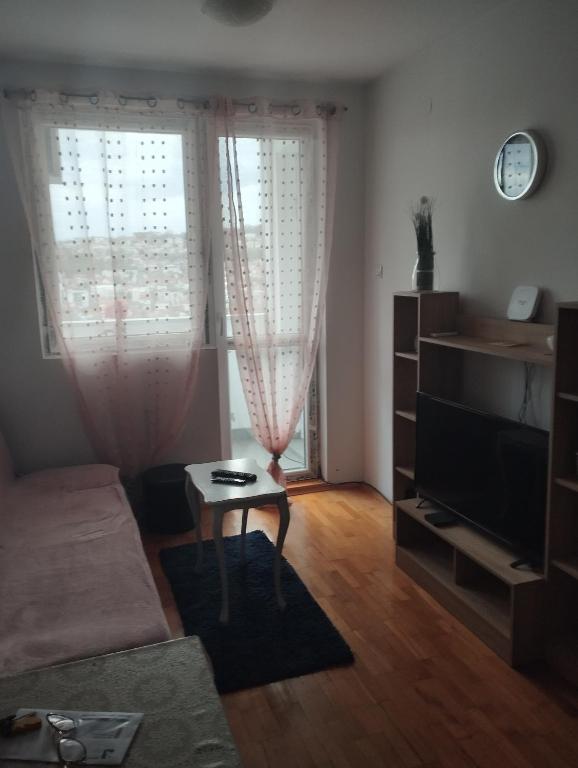 - un salon avec un canapé et une table dans l'établissement Tilia2, à Mirijevo