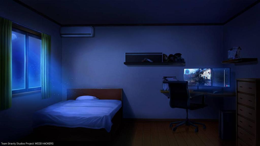 Camera blu con letto, scrivania e finestra. di ideal properties a Pondicherry