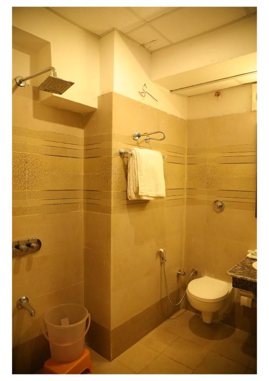 Koupelna v ubytování Hotel Ganga Aatitheyam