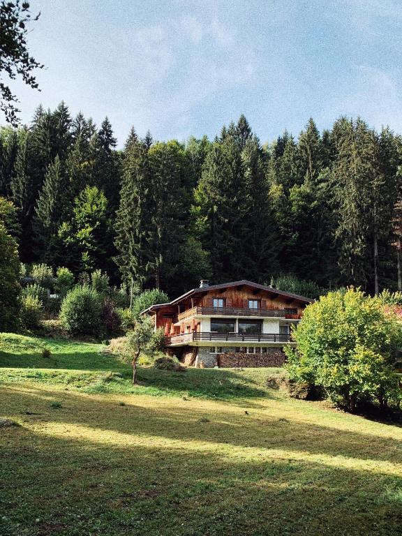 una casa grande en medio de un campo en Chalet Viñales, en Les Houches