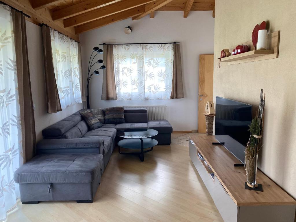 Posezení v ubytování Ferienwohnung Mark-Oehmen