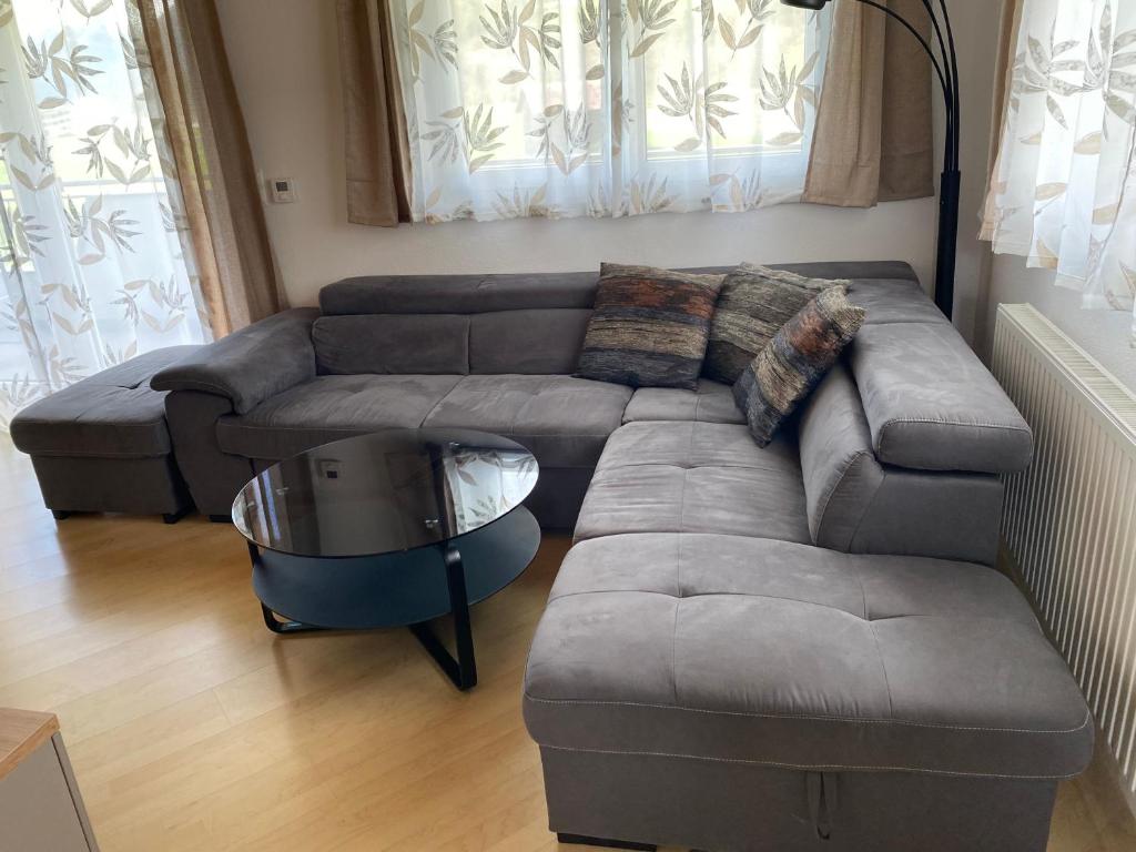 Posezení v ubytování Ferienwohnung Mark-Oehmen