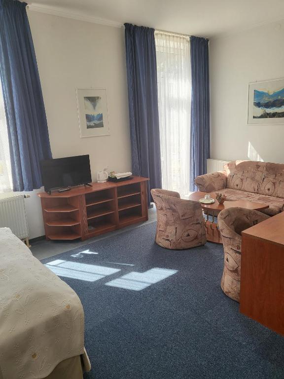 TV a/nebo společenská místnost v ubytování Hotel Margit