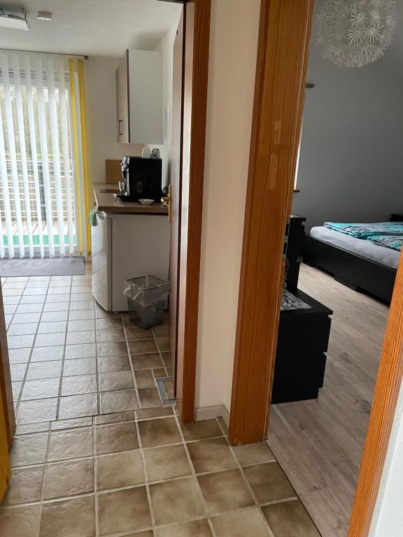 Postel nebo postele na pokoji v ubytování Zimmer in Lautrach