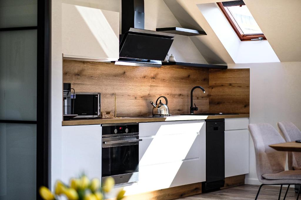 Kuchyňa alebo kuchynka v ubytovaní Apartament Spacerowa Lux