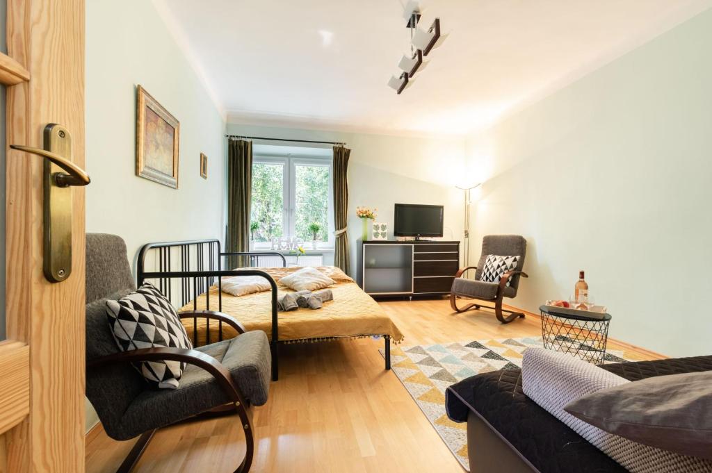 Posedenie v ubytovaní Franciszkanska Blueberry Apartment