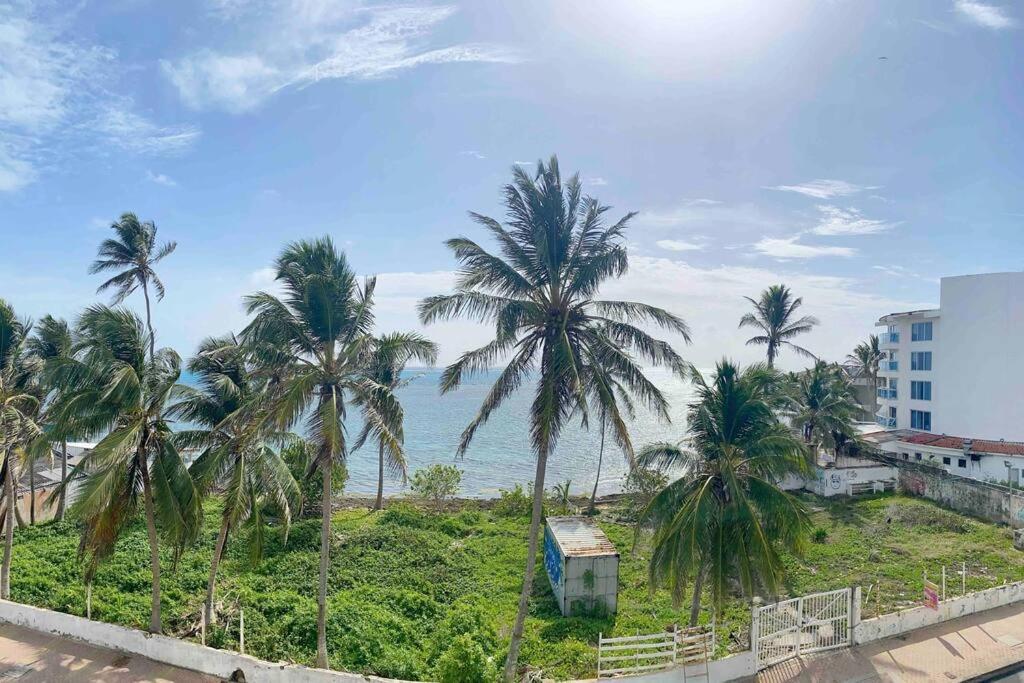 a group of palm trees on a hill next to the ocean at SEA VIEW - La mejor vista y ubicación in San Andrés