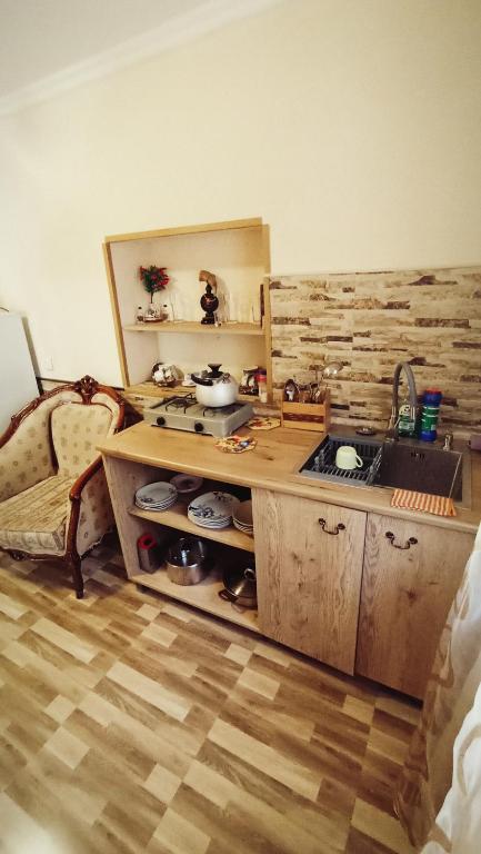 Kuchyň nebo kuchyňský kout v ubytování Central Apartment "Cozy spase"