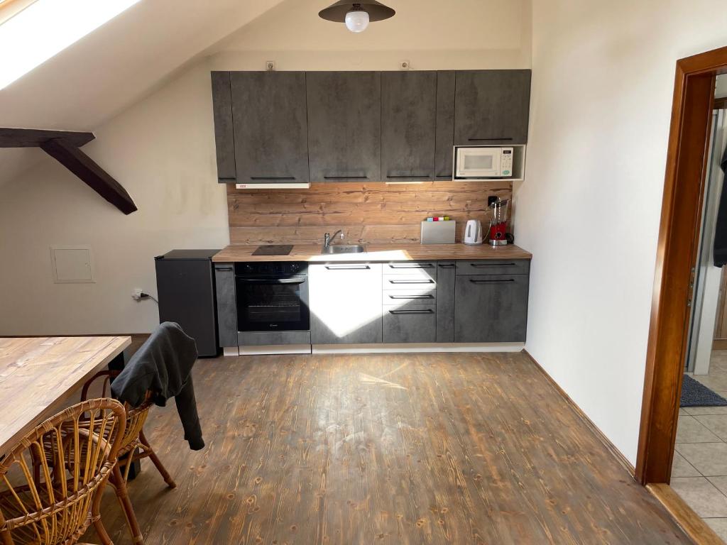 Kuchyň nebo kuchyňský kout v ubytování Apartmán pod Kňeží Horou