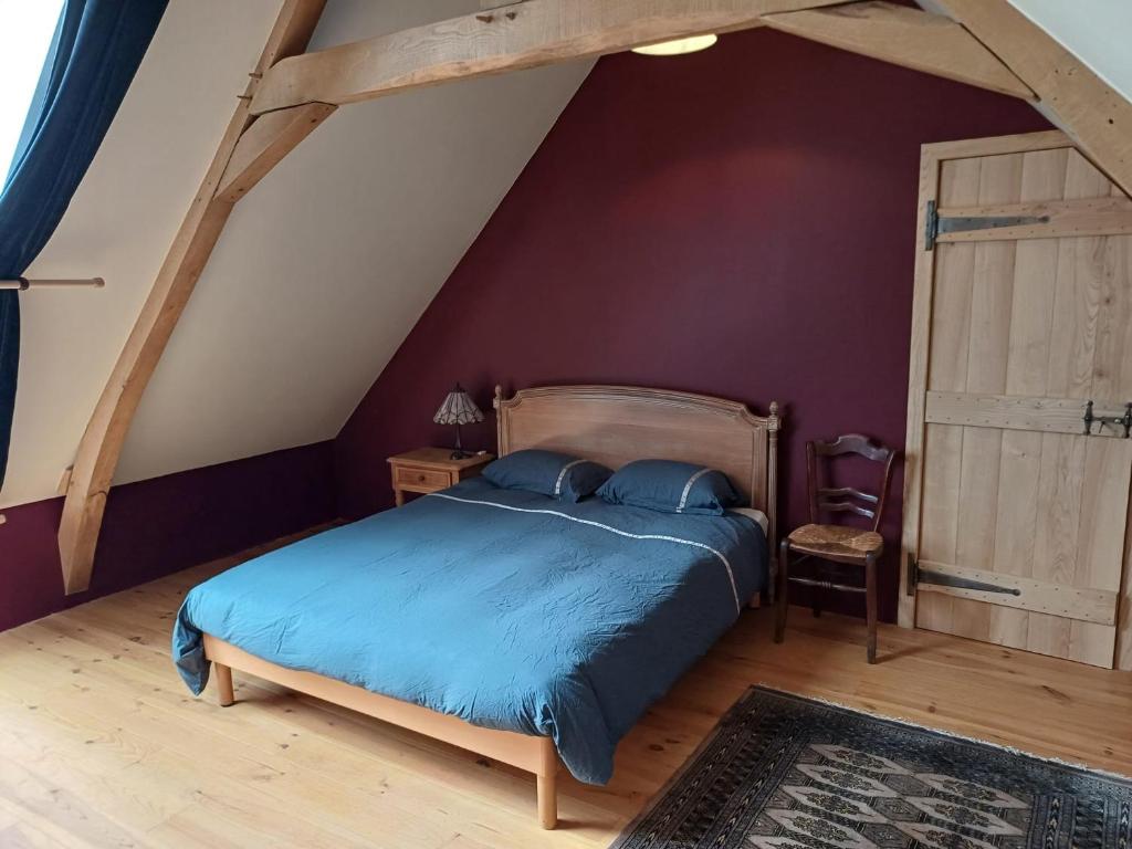 Krevet ili kreveti u jedinici u okviru objekta Chambre spacieuse et tranquille