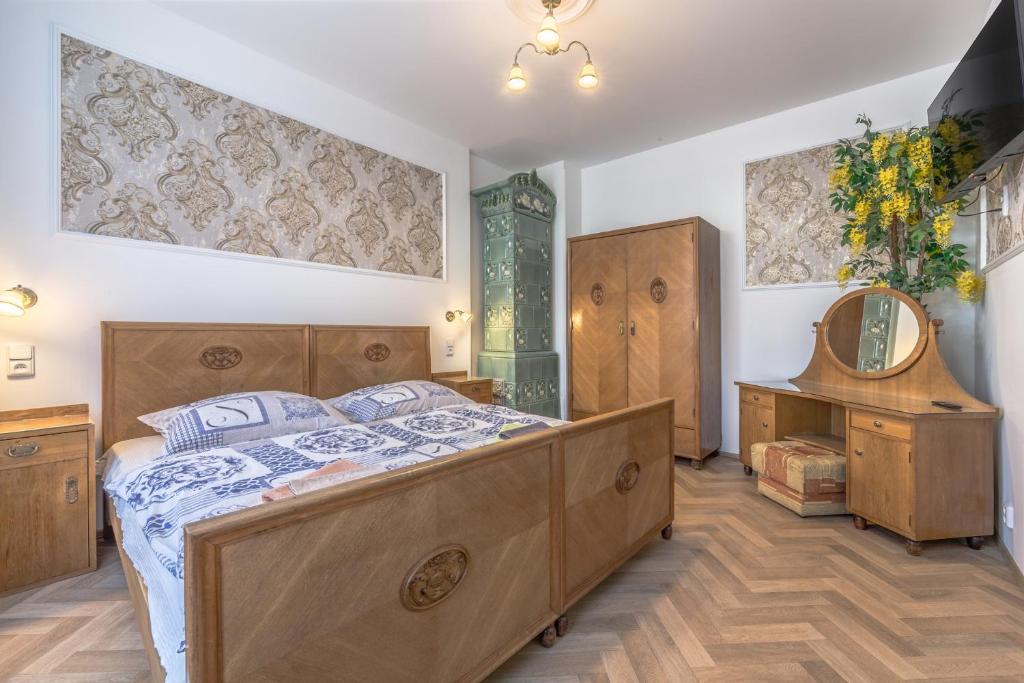 Postel nebo postele na pokoji v ubytování Penzion Pokorny