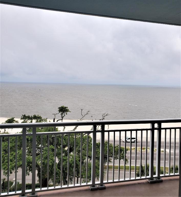 a view of the ocean from a balcony at Legacy Tower II 602 in Gulfport
