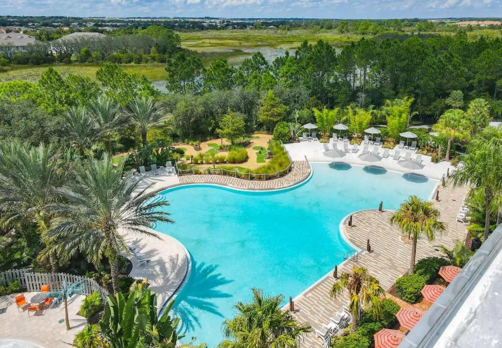 an aerial view of a pool at a resort at Davenport 1 in Davenport