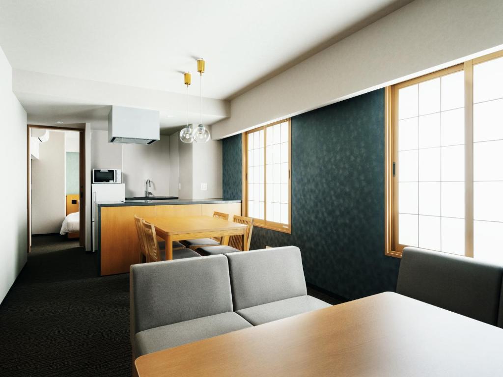 Kuchyň nebo kuchyňský kout v ubytování MIMARU Tokyo Station East