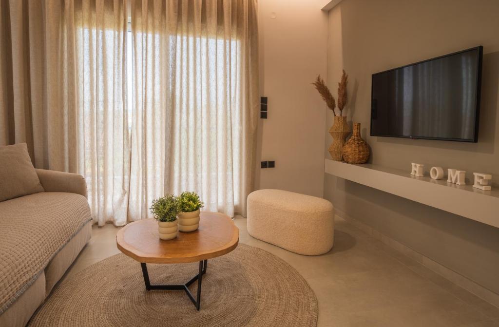 TV a/nebo společenská místnost v ubytování Palaia Luxury Suite