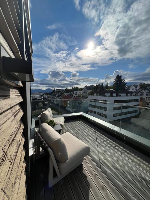 Балкон або тераса в Luxury Apartment Tromsø