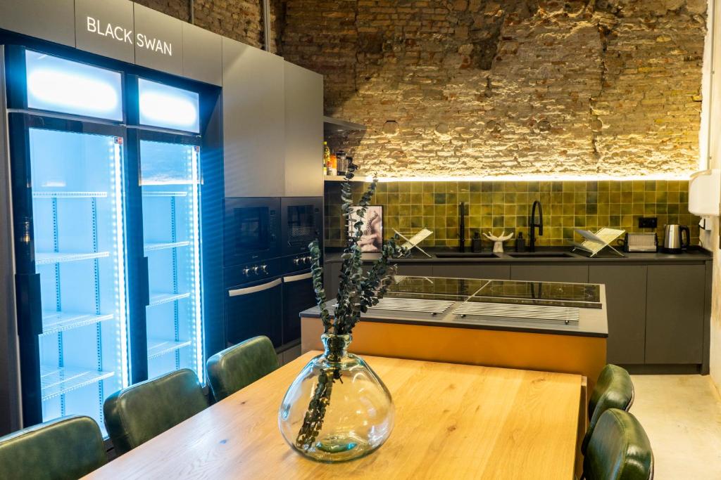 Kuchyň nebo kuchyňský kout v ubytování Black Swan Hostel Granada