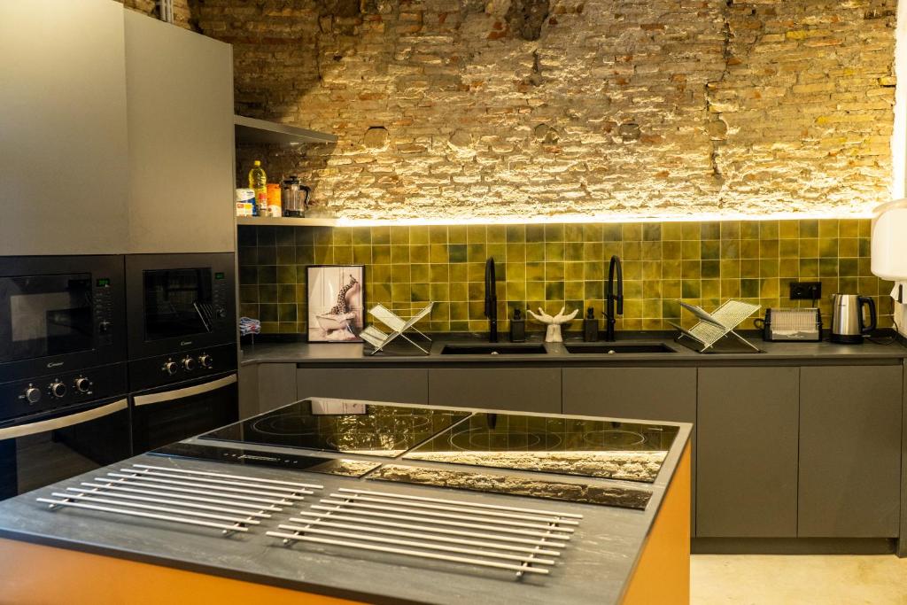 Kuchyň nebo kuchyňský kout v ubytování Black Swan Hostel Granada