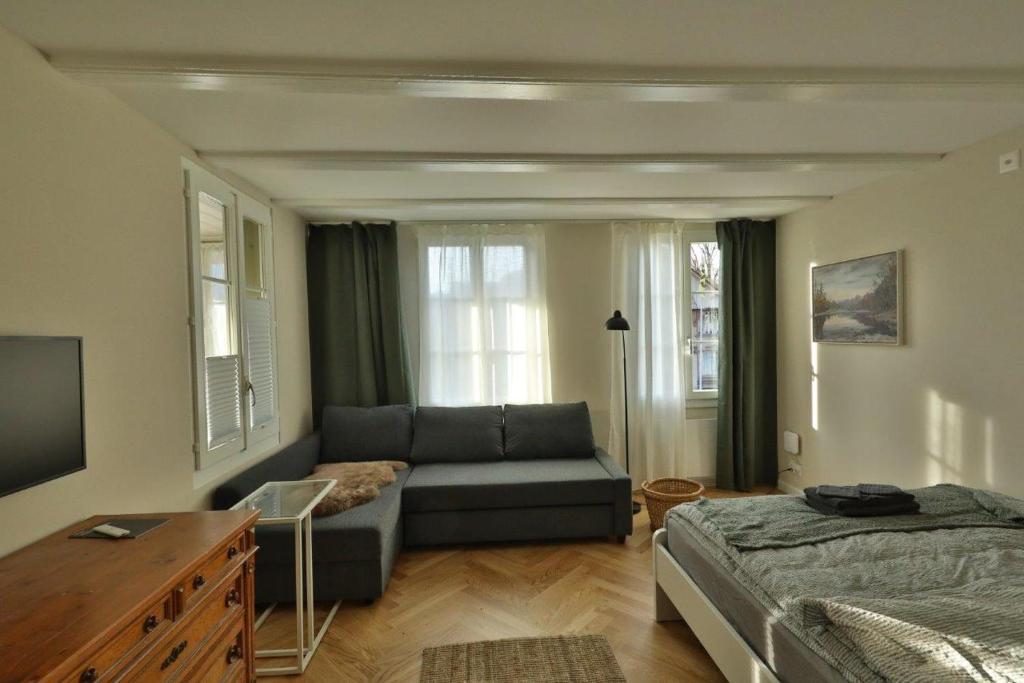 Postel nebo postele na pokoji v ubytování Union Apartments Bern-Belp