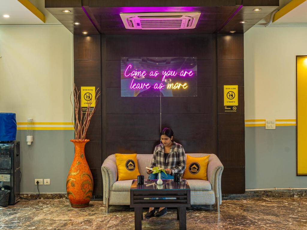 Χώρος καθιστικού στο The Hosteller Delhi