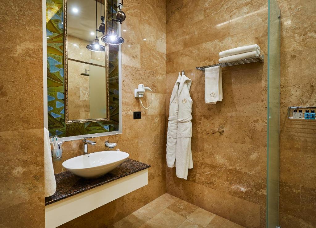Koupelna v ubytování Aghababyan's Hotel