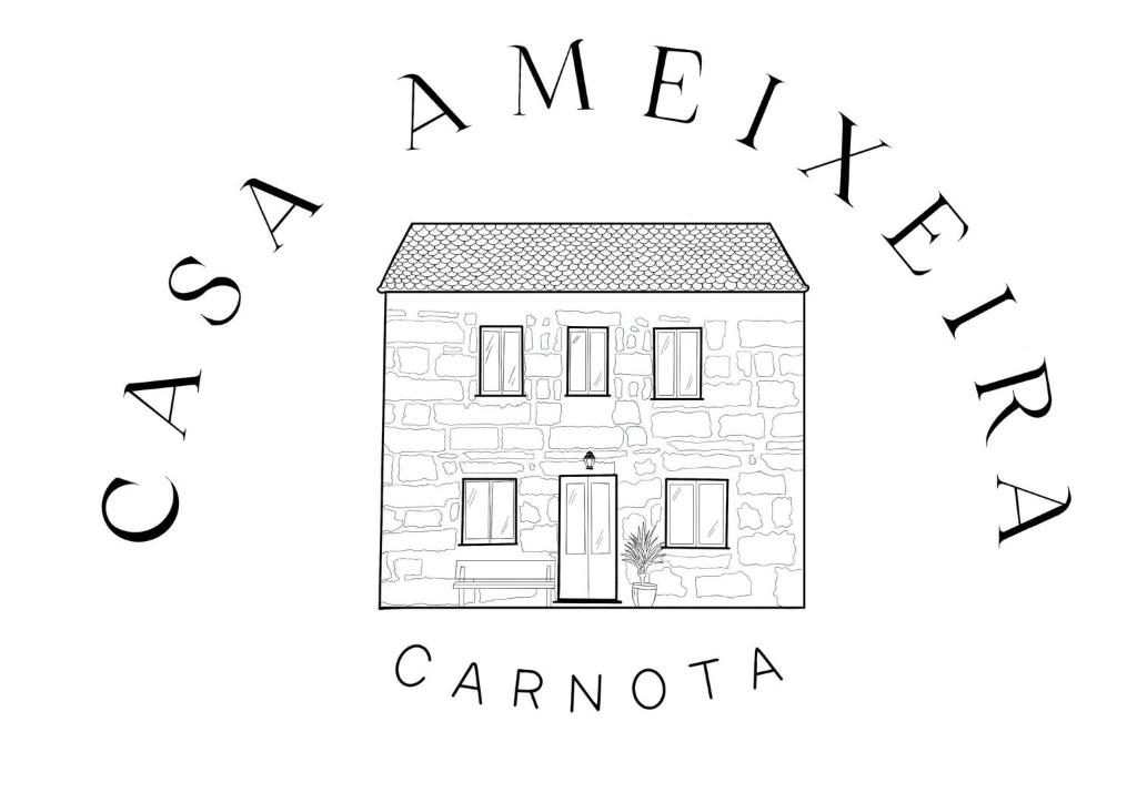 ein Bild eines Steinhauses mit den Worten eines Erdmännchens in der Unterkunft Casa Ameixeira in Carnota