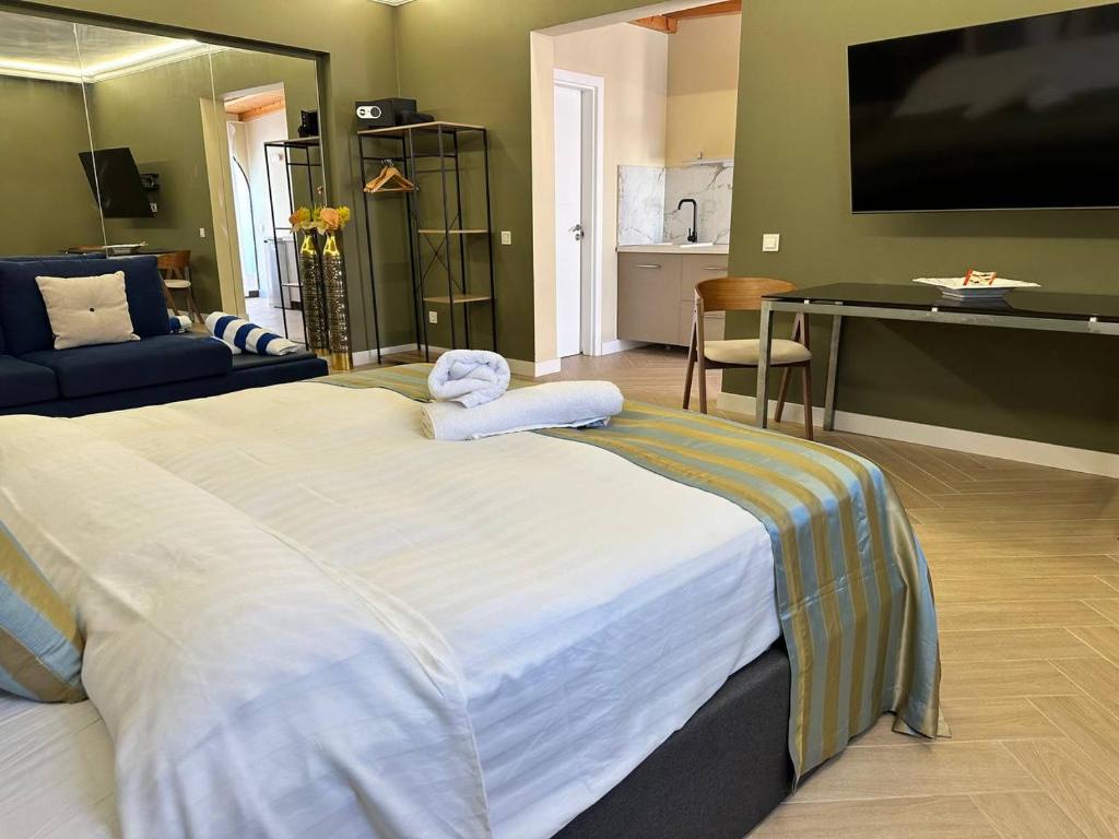 Posteľ alebo postele v izbe v ubytovaní Miramar Boutique Apartments ADULTS ONLY CORRALEJO