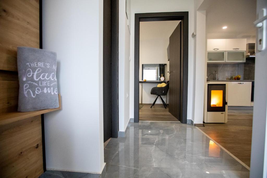 Kuchyň nebo kuchyňský kout v ubytování APARTMANI TEA