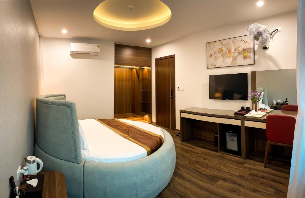 Posezení v ubytování Luxtel Hotel Ngoại Giao Đoàn