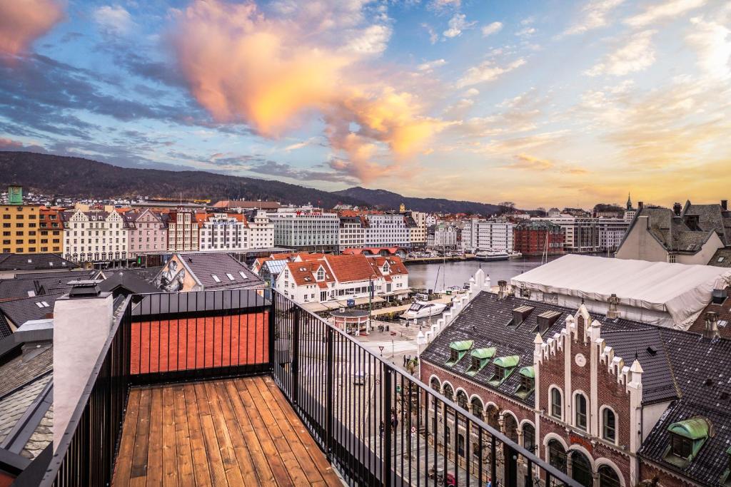 - Balcón con vistas a la ciudad en Allmenningen Apartments, en Bergen