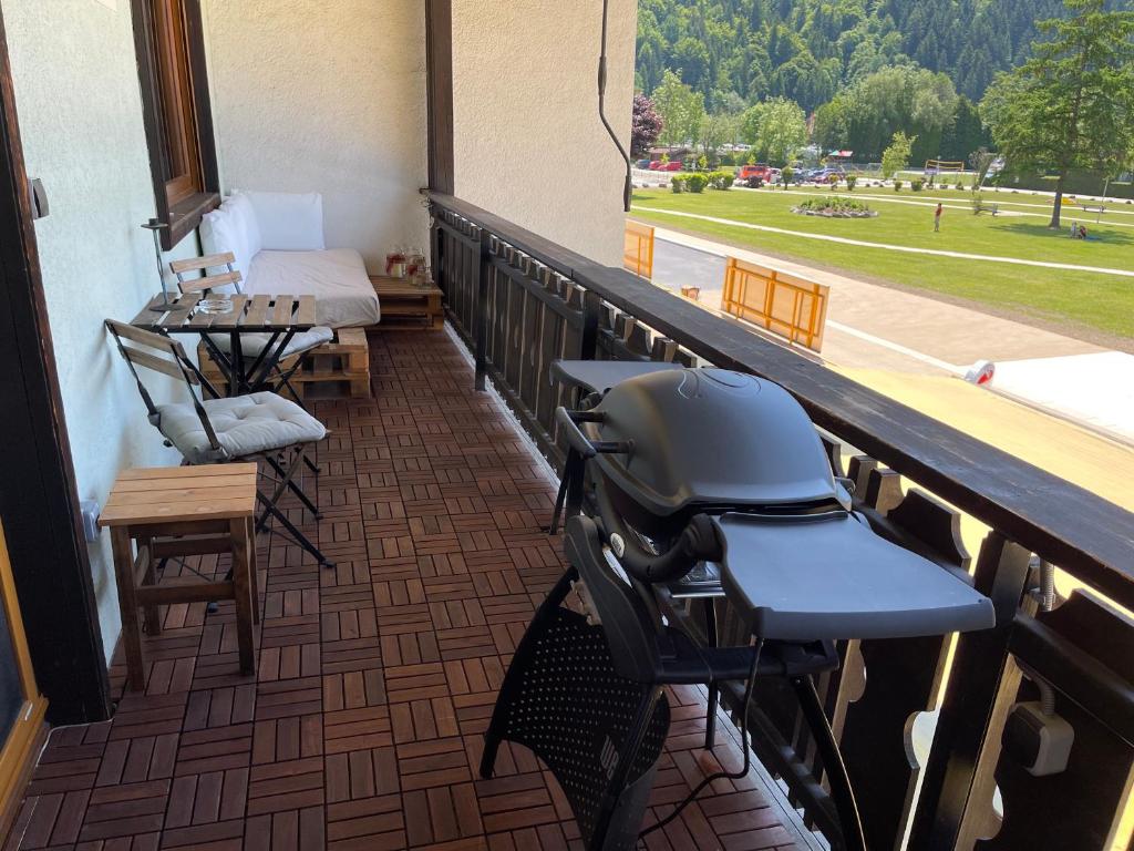 Balkón nebo terasa v ubytování Seewohnung Weiss