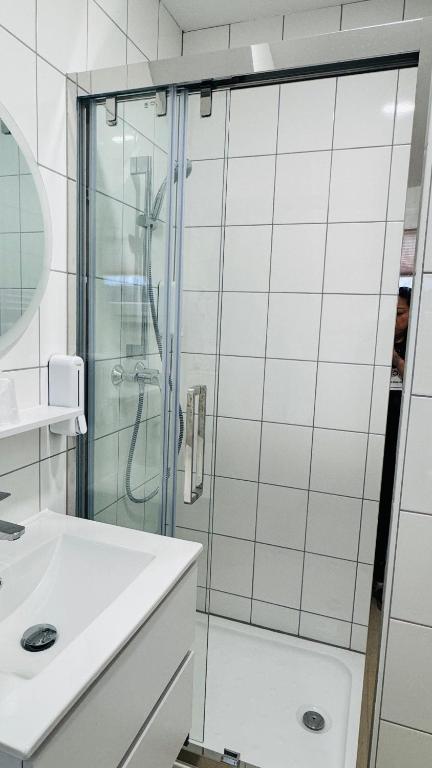 Koupelna v ubytování Hotel Libers