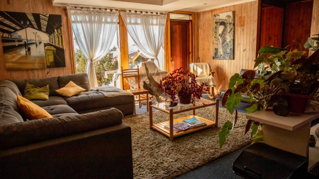 Posezení v ubytování Hotel Hosteria Entre Lagos