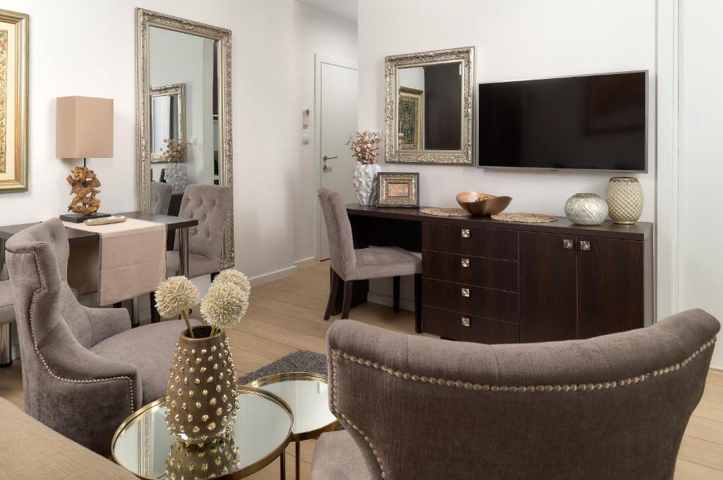 TV a/nebo společenská místnost v ubytování Apartments Studios 81