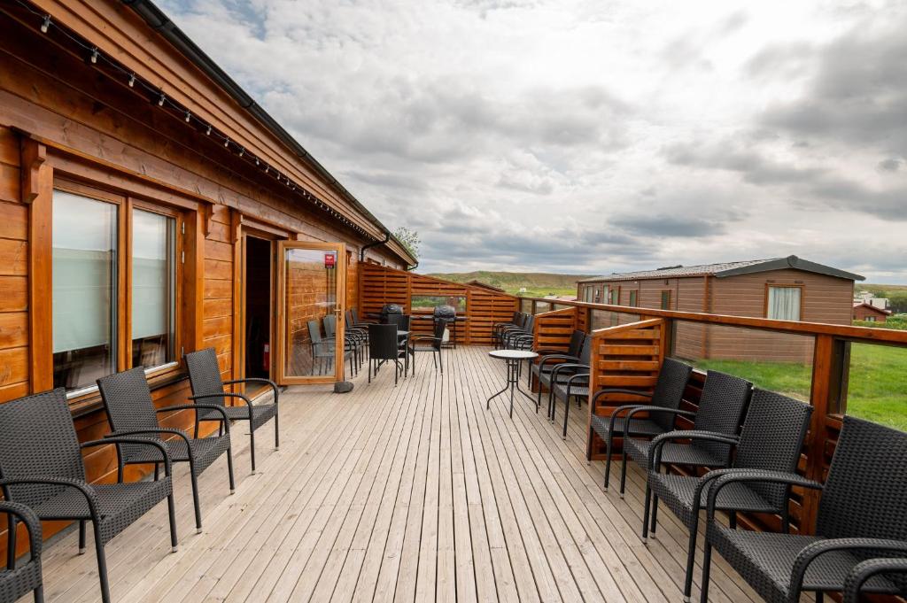 Svalir eða verönd á Gladheimar Guesthouse