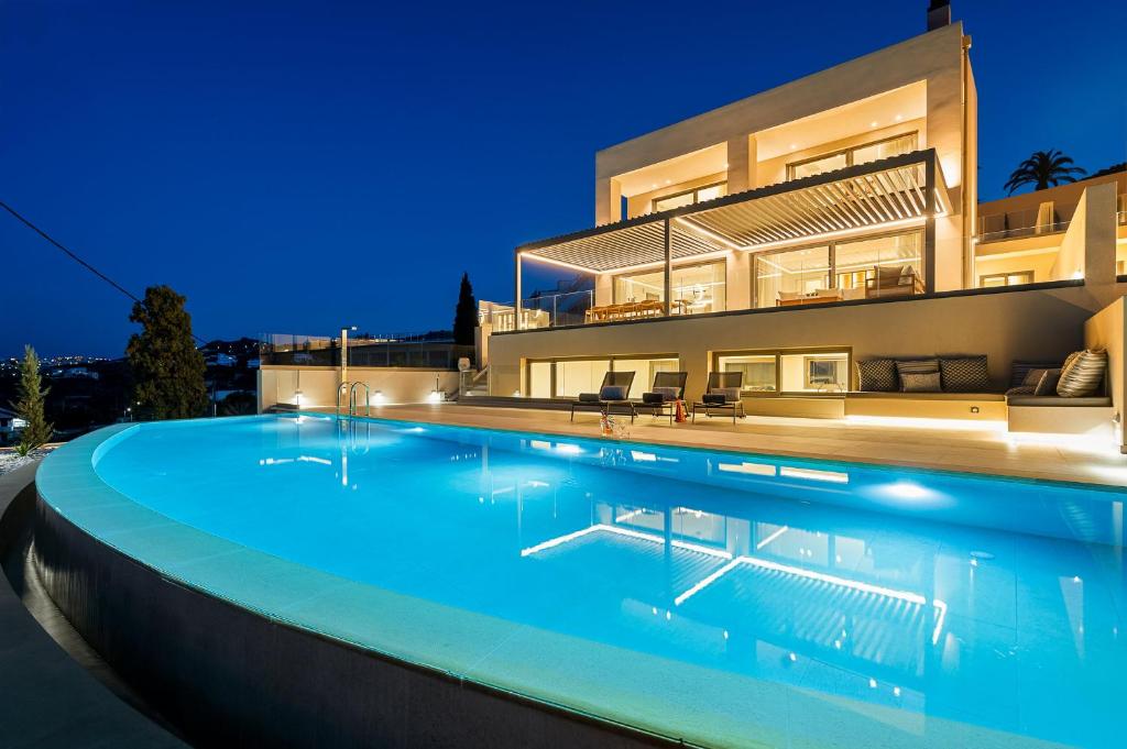 Majo Luxury Villas Panoramic Sea View Retreat with Heated Private Pools & Gym & Sauna photo