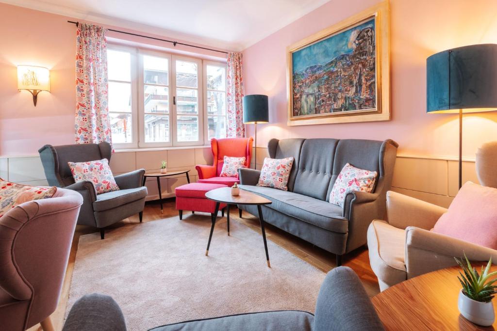 Posezení v ubytování Hubertus Boutiquehotel Filzmoos