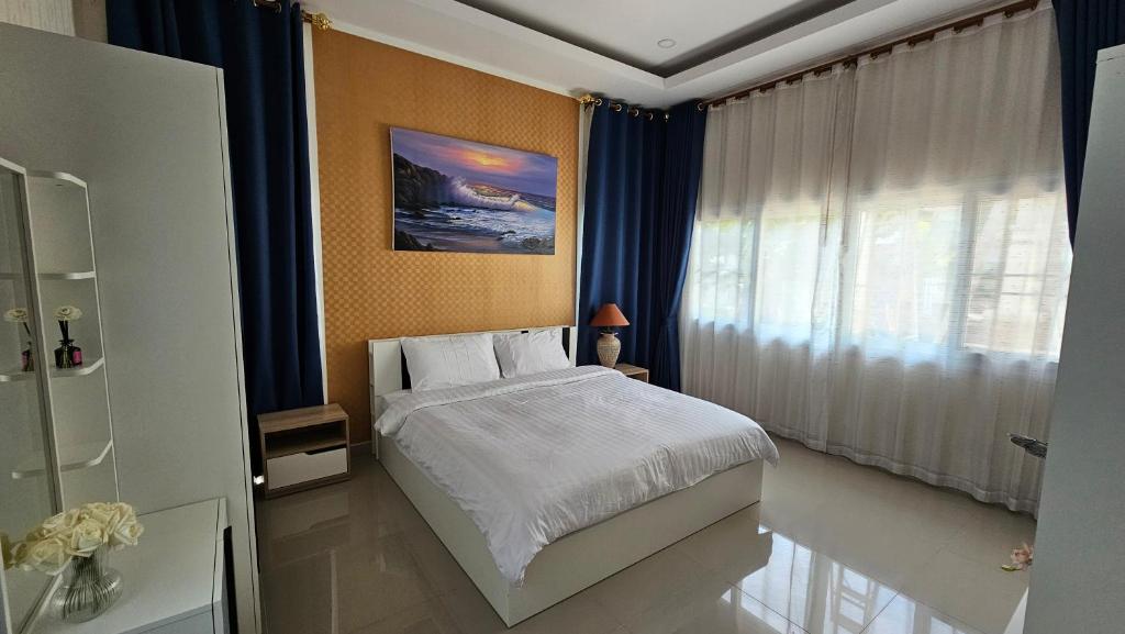 Postel nebo postele na pokoji v ubytování Big swimming pool garden villa 私家泳池花园豪华别墅